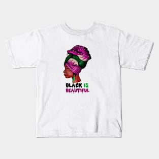 Black is Beautiful, Afro African Woman Kids T-Shirt